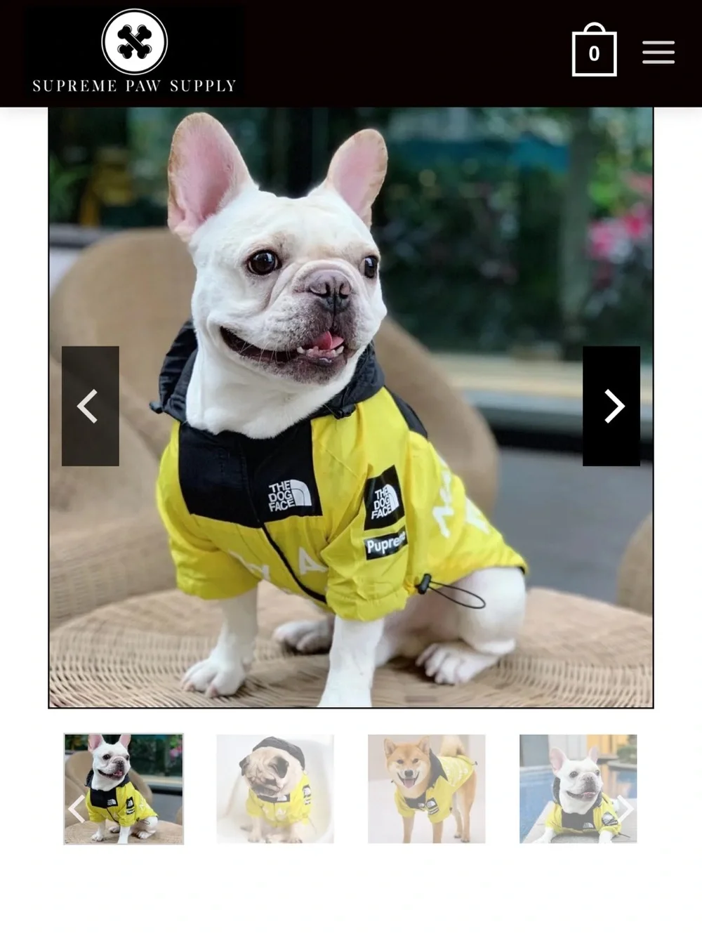 Pupreme x The Dog Face B.A.T.N. Dog Raincoat Windbreaker Size Large